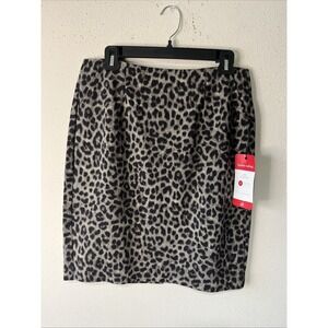 CAbi # 3402 *JUNGLE SKIRT* Puma Animal Print Fitted Ponte Knit Sz 6 New